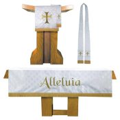3 Piece Maltese Jacquard Church Parament Set White