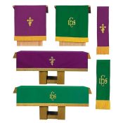 3 Piece Reversible Church Parament Set - Purple & Green