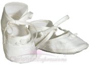Girls Silk Dupioni Christening Shoe