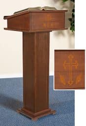 Silk-Screened Lectern with Shelf