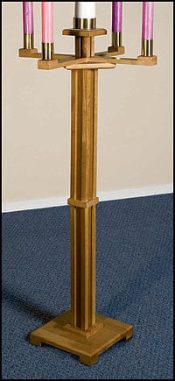 Church Advent Candle Holder Pecan