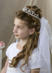 First Communion Crown Veil V890