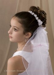 First Communion Wreath Veil with Dainty Flowers