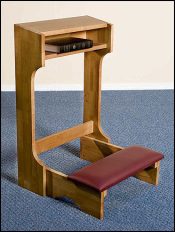 Padded Church Kneeler Pecan Stain