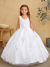 First Communion Dress Off Shoulder Asymmetrical Bodice with Gradation