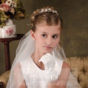 First Communion Tiara Double Band with Pearls