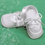 Boy's Christening Shoes w/White Irish Shamrock