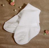 White nylon anklet christening sock