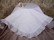 Cotton Embroidered Blanket with Ruffles