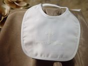 Matte Satin Girls Bib with Screened Cross