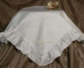Embroidered Silk Dupioni Blanket with Ruffles