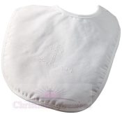 Boys Polycotton Christening Bib with Cross