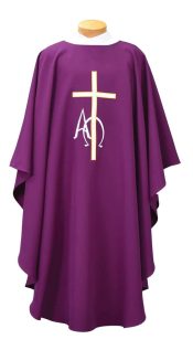 Alpha Omega Cross Clergy Chasuble