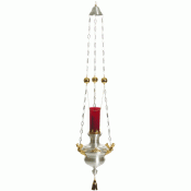 Antique Silver and Gold Hanging Lamp for Church Sanctuary