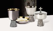 Set of Last Supper chalice, common cup and ciborium