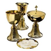 Set of Last Supper chalice, common cup and ciborium