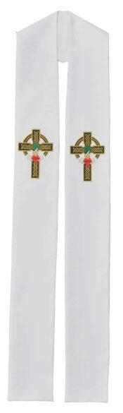 Irish Claddagh Celtic Cross Clergy Stole or Deacon Stole