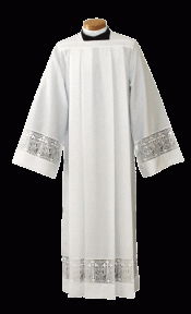 Clergy Alb with Alpha Omega or IHS Symbols
