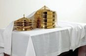 White Linene Communion Element Cover