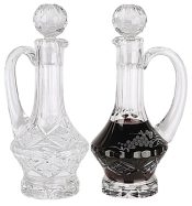 Crystal Church Cruets with Etched Designs