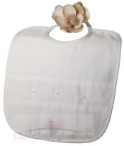 Boys Cotton Sateen Christening Bib