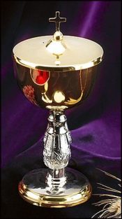 Small Two Tone Ciborium with Cross Top