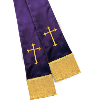 Empress Satin Pulpit Clergy Stole Purple Cross