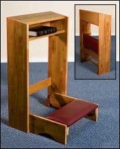 padded church kneeler pecan