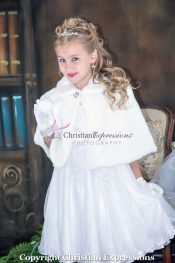 Faux Fur First Communion Cape