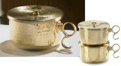 150 Host Stacking Ciboria with Lid Hammered Finish