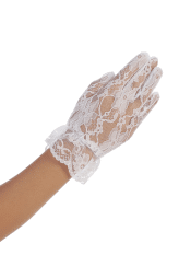 Below Elbow Length Lace Finger less First Communion Gloves