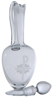 Glass Flagon with Engraved Chi Rho Symbol