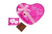 God So Loved Me Heart Scripture Candy Pink Tin