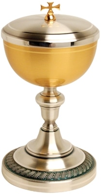 Gold and Silver Two Tone Communion Ciborium 300 Host Cap