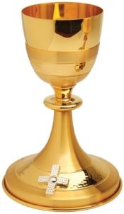 Gold Banded Communion Chalice 8 Oz