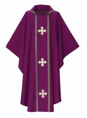 Gold Crosses Cowl Collar Clergy Chasuble