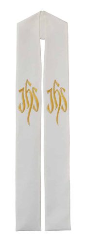 Gold IHS Clergy Stole or Deacon Stole