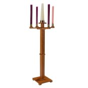 Gothic Church Advent Candlestick - Oak