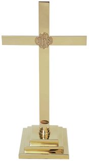 IHS Altar Cross with 3 Step Base