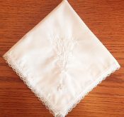 Irish Shamrock First Communion Lace Hanky