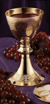 etched celtic cross chalice and paten
