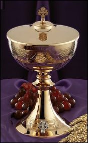 Irish Ciborium with Etched Celtic Cross