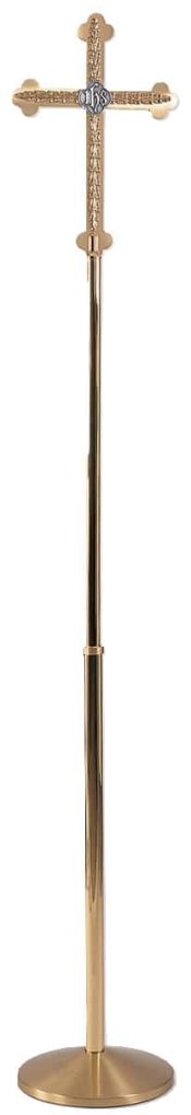 Church Processional Cross with IHS Symbol