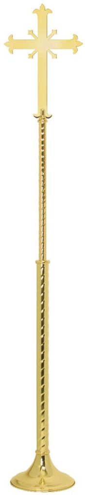 Church Processional Cross with Fleur-de-lis Design