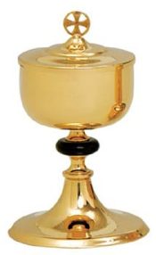 Communion Host Ciborium with Black Node 250 Host Cap