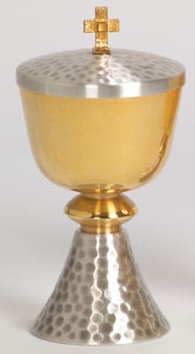 Communion Host Ciborium Two Tone Finish 150 Host Cap