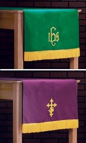 Purple/Green Table Runner Parament with Fringe