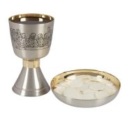 Last Supper Chalice & Bowl Paten Set