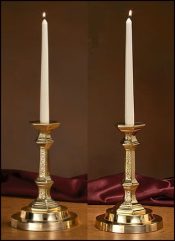 Church Altar Candlesticks with Filigree Design Pair