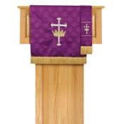 Reversible Fleur-de-Lis Cross Church Pulpit Scarf - Blue/White